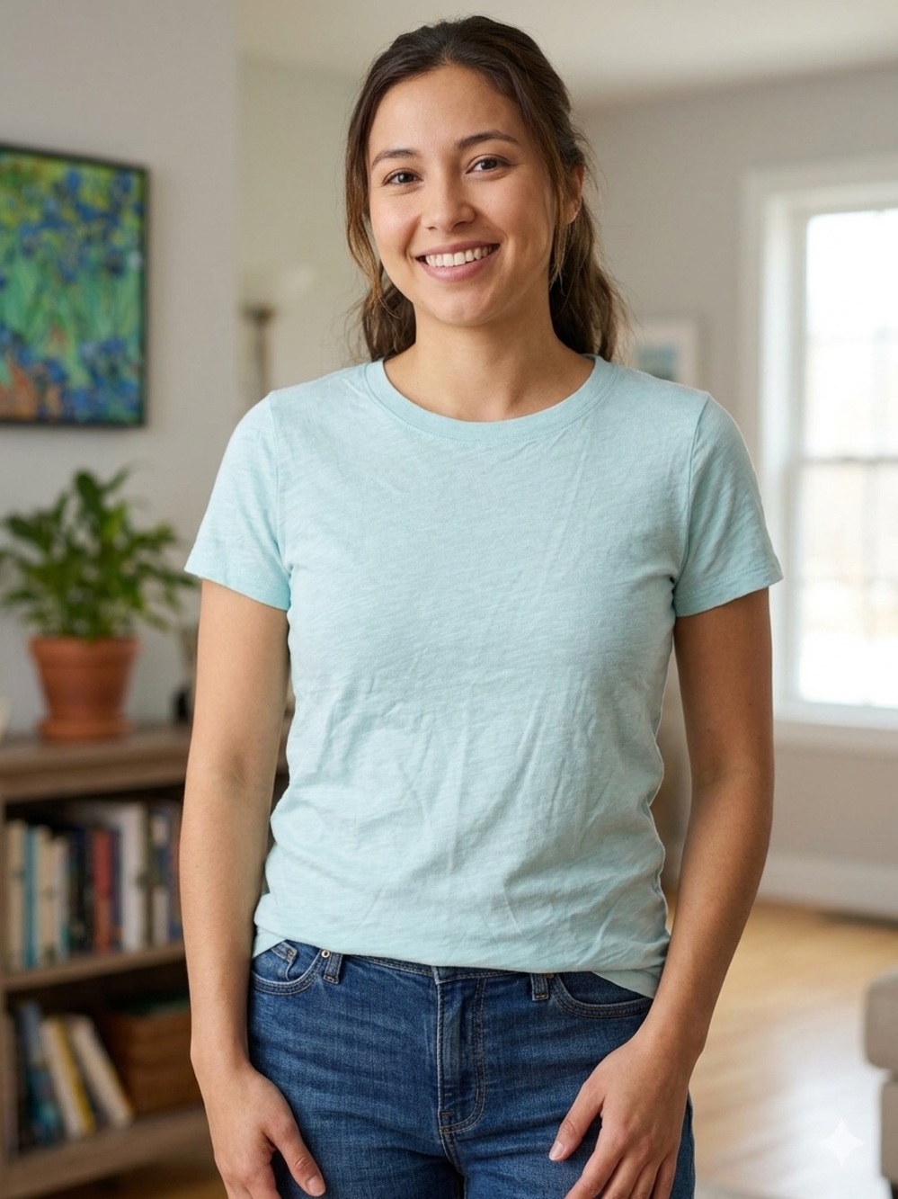 J. Crew Knit Goods Women's Short Sleeve Tee in Light Aqua
